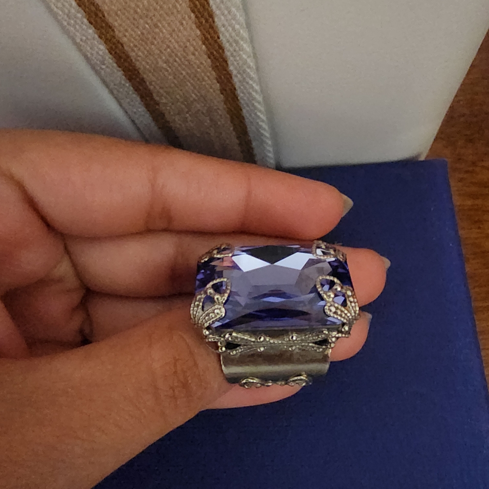 Sorrelli Silver Ring with Purple Gemstone